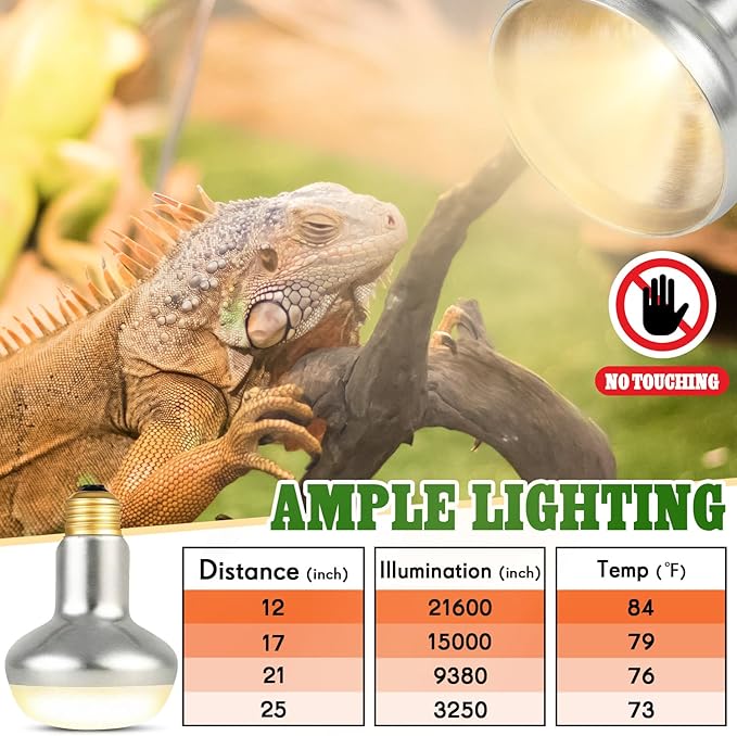Retisee 4 Pack 100 Watt Heat Lamp Bulbs for Reptiles 120V UVA Simulated Natural Sunlight Heating Lamp Bulb Basking Light for Chickens, Bearded Dragon, Lizard, Gecko, Turtle