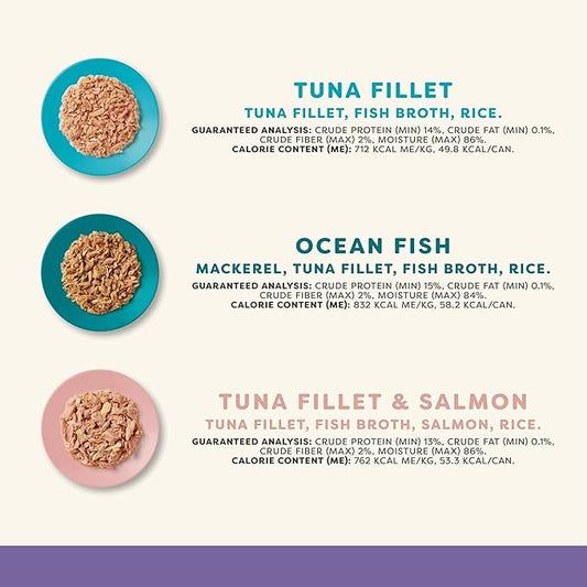 Applaws Natural Wet Canned Cat Food, Limited and Natural Ingredients, High Protein with No Artificial Additives, Variety Selection in Broth (36 x 2.47oz Cans)