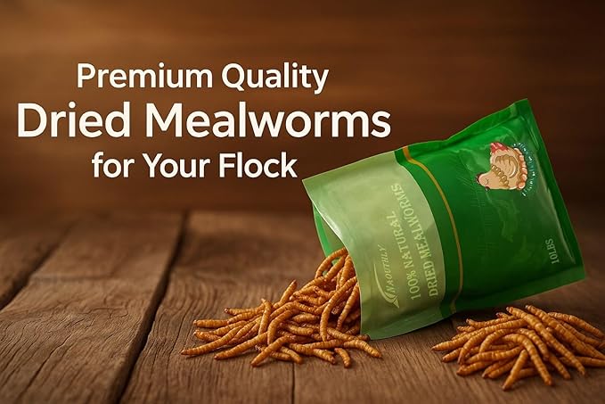 Bulk Dried Mealworms 5Lb Bag -Premium Non-GMO Dried Mealworms for Chicken, Nutritious High Protein - 100% Natural Mealworms for Laying Hens, Birds, Ducks, Chicken Feed