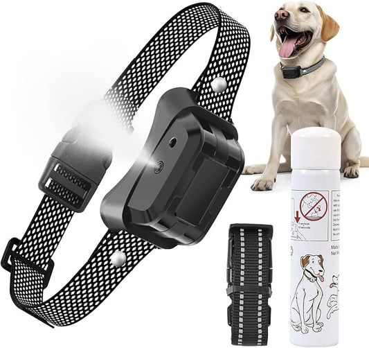 Citronella Dog Bark Collar, Anti Bark Collar with 3 Adjustable Spray & Sensitivity Level [1 Citronella Spray Refill] Automatic No Shock Dog Barking Collar for Small Medium Large Dogs, Black