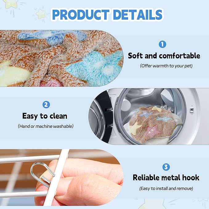 YedsIntu 3 Pcs Guinea Pig Hammock, Rat Ferret Hanging Hammock Guinea Pig Accessories for Small Animals Chinchilla Parrot Sugar Glider Ferret Hamster Squirrel (11"×11")