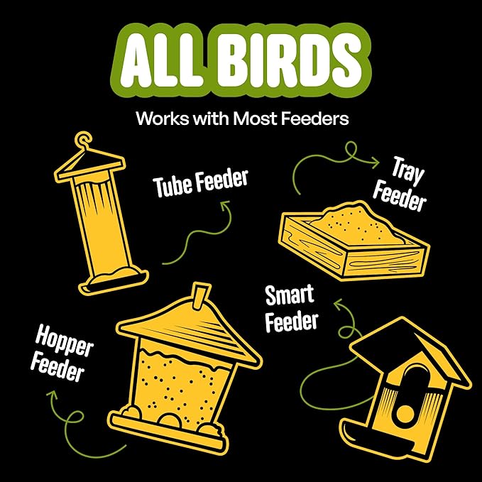 Cool Birds All Birds Wild Bird Seed – 10 lb. Classic Blend with Black Oil Sunflower, White Millet, Safflower, Peanuts & Sunflower Hearts – Balanced Bird Food for Outside Feeders