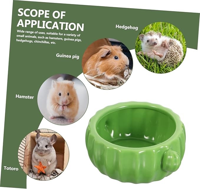 Toddmomy Ceramic Cactus Shaped Hamster Bowl Food and Water Dish for Pets Like Hamsters Guinea Pigs and Rats Smooth Surface for Pet Safety for Daily Feeding Needs