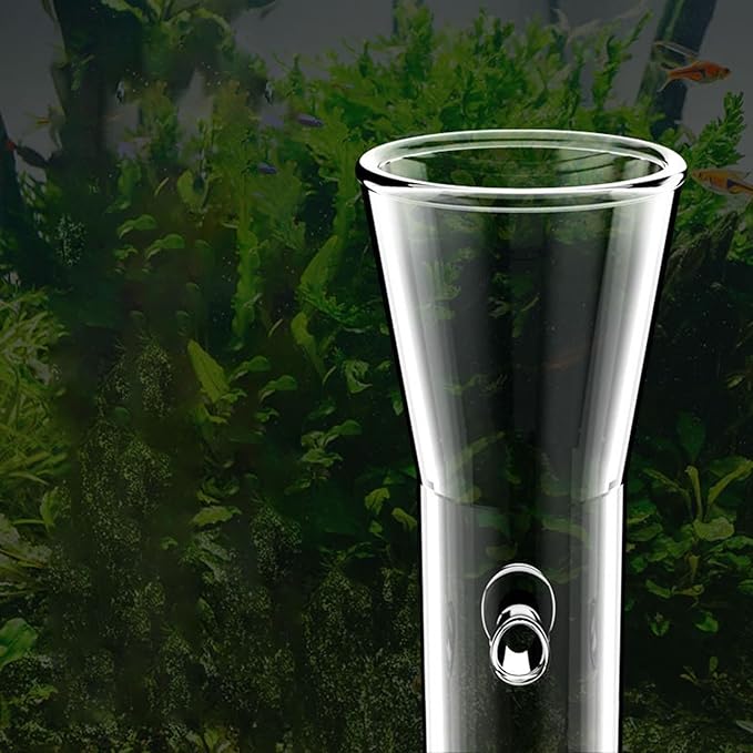 Aquarium Feeder Tube Glass Food Feeding Tube with Round Feeding Tray Fish Tank Shrimp Crab Feeding Accessories Prevents Waste Suitable for Household A, 45cm