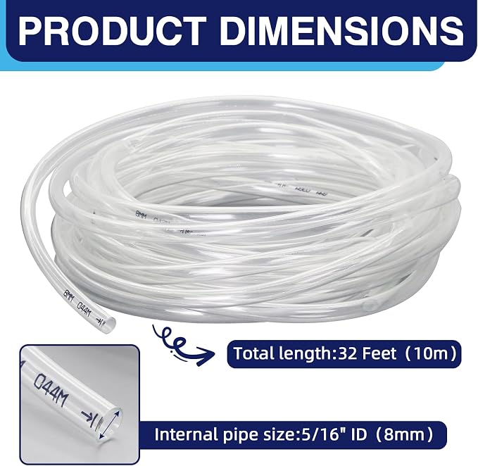 50PCS Automatic Water Rabbit Nipple Drinker Feeders for Rabbit Guinea Pig Ferret Rat Mouse Poultry Watering System (5/16" ID PVC Tubing, 32 Feet)