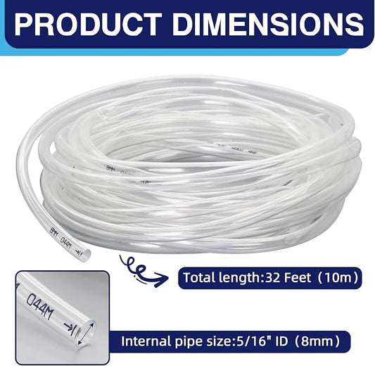 50PCS Automatic Water Rabbit Nipple Drinker Feeders for Rabbit Guinea Pig Ferret Rat Mouse Poultry Watering System (5/16" ID PVC Tubing, 32 Feet)