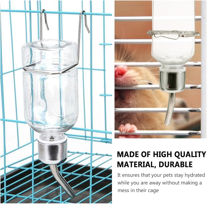 UPKOCH 2 Pack 350ml Small Animal Water Bottle, No Drip Pet Dispenser for Guinea Pig Rabbit Hamster Bunny, Hanging Cage Feeder with Stainless Steel Nozzle