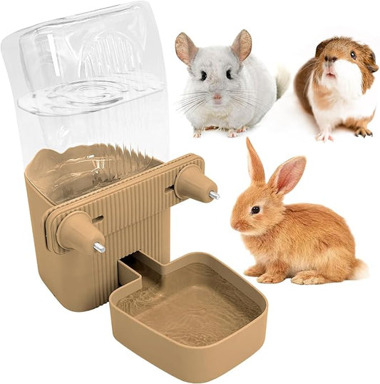 50 oz Rabbit Water Dispenser Hanging Gravity Bunny Water Bottle for Cage Automatic Small Animal Water Bottle for Ferret Guinea Pig Chinchilla Cat Puppy (Brown)