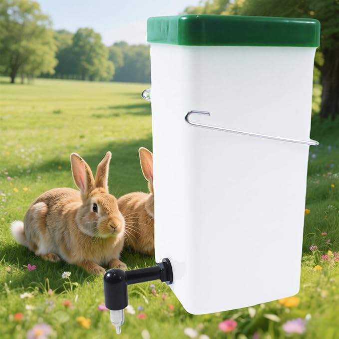 No-Drip Rabbit Water Bottle for Cage, 32oz Small Animal Water Dispenser Water Bottle for Small Pet/Bunny/Ferret/Hamster/Guinea Pig/Rabbit/Chinchilla/Mouse/Rat/Gerbil (Clear, 32 Ounce)