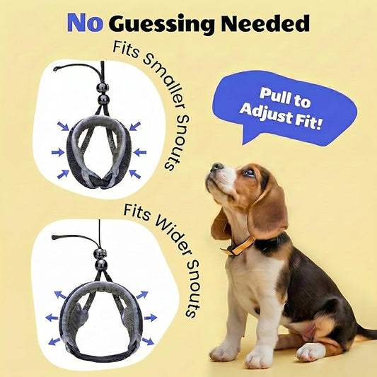 One-Pull Adjustable Dog Muzzle for Small Dogs, No Size Guessing, Soft Comfort Fit, Allows Panting & Drinking, Prevents Biting, Size 2 (Snout Length: 1.9–2.5")