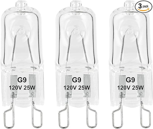 G9 Heat Lamp Bulbs for Reptile,Day White, Mini Halogen Bulb 25W, Infrared Reptile Heat Lamp for Bearded Dragon Gecko Turtle Lizard, Pack of 3