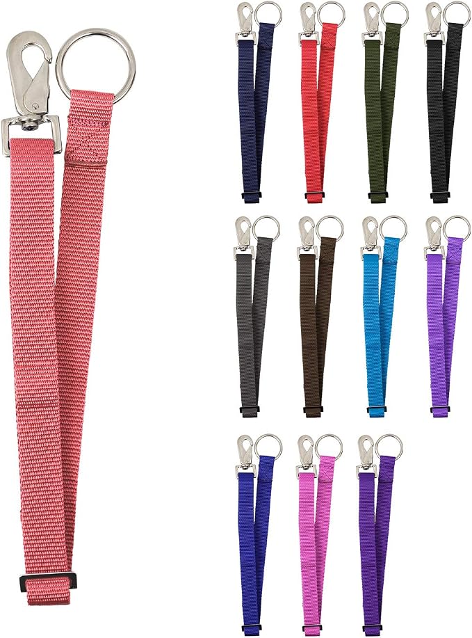Derby Originals Heavy Duty Adjustable 30” Nylon Hanging Bucket Straps for Water and Feed Buckets - Available in 16 Colors and Patterns (Coral)
