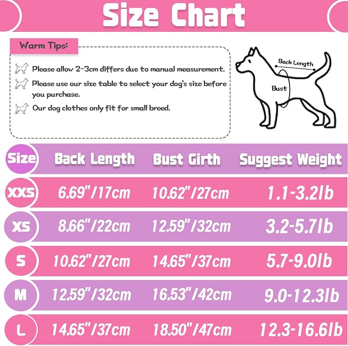 4 Pack Dog Shirt for Small Dogs Spring Summer Printed Puppy Clothes Cute Pet T Shirts Dog Clothes for Small Dogs Cats Girl (Grey+Pink+Purple,Black, Medium)