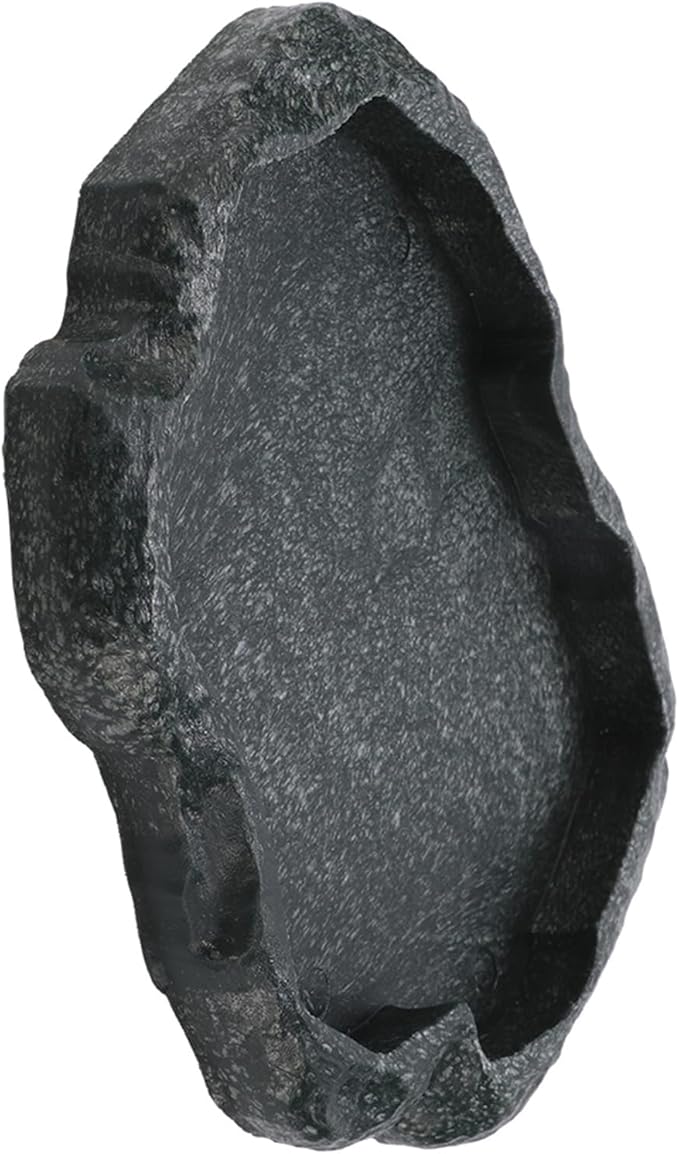 Resin Rock Reptile Food and Water Bowl, Terrarium Dish for Bearded Dragon, Leopard Gecko, Lizard, Tortoise Feeder Accessories