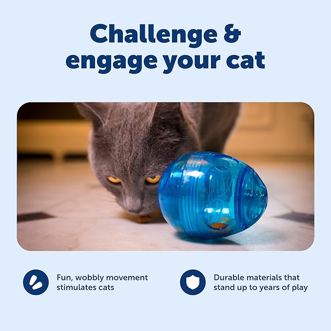 PetSafe FUNKitty Egg Cersizer - Cat Slow Feeder - Interactive Cat Meal Dispensing Toy - Great for Portion Control and Fast Eaters - Improve Digestion - Cat Enrichment and Exercise Toy