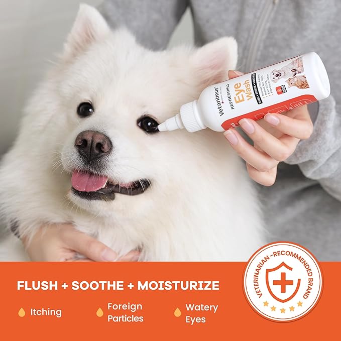 Eye Wash 150ml/5 fl.oz for Dogs, Cats, and Livestock Flush Soothe and Moisturize Reduces Tear Staining