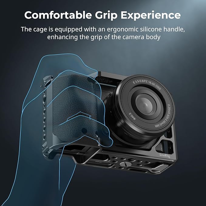 SmallRig Cage with Silicone Handgrip & Cold Shoe for Sony a6100, a6300, a6400-3164