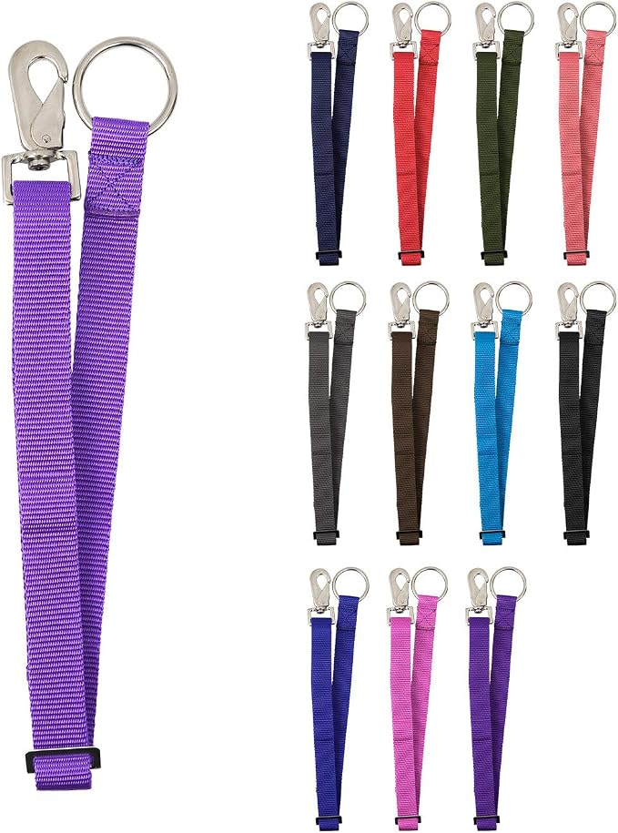 Derby Originals Heavy Duty Adjustable 30” Nylon Hanging Bucket Straps for Water and Feed Buckets - Available in 16 Colors and Patterns (Light Purple)