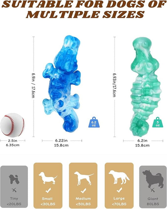 BoYoYo Tough Dog Toys for Aggressive Chewers 2 Pack, Indestructible Dog Toy for Large Dogs, Durable Dog Toys to Keep Them Busy for Large Breed, Teeth Cleaning and Training, Beef Flavor