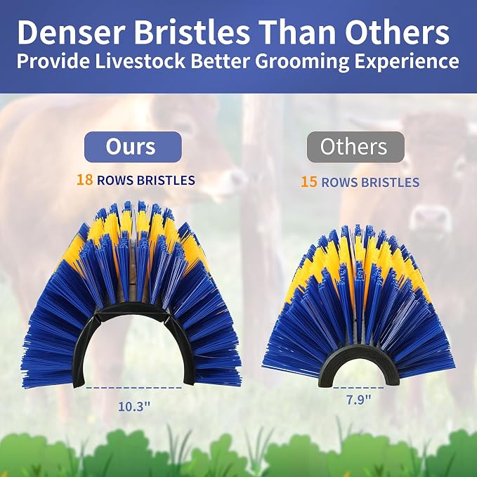 Livestock Scratching Brush, 2Pcs Upgraded Large Cattle Scratcher with 12 Screws, Horse Brushes for Grooming, Relieve Itching on the Back, Livestock Supplies for Horse, Goat, Cow, Pig(XL Brush)