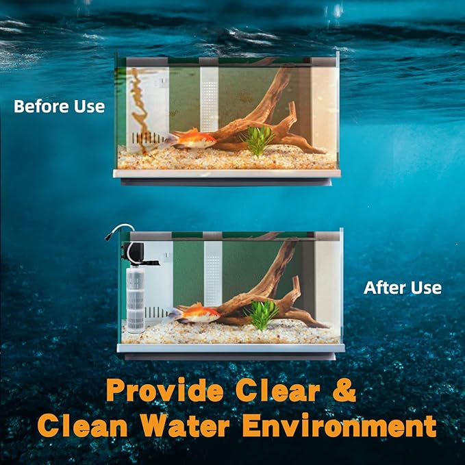 Aquarium Filter Fish Tank Filter, Submersible Aquarium Filter - Aquarium Filter for 55 Gallon 75 Gallon Fish Tank, 40 to 150 Gallon, Internal Filter for Aquarium with 3 Stages Filter Media