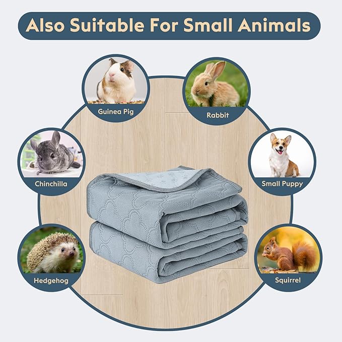 FunFurry Washable Pee Pads - 2 Pack Reusable Pee Pads with Paw Shape Non-Slip Backing - Waterproof, Super Absorbent (Light Grey, 41" X 41")