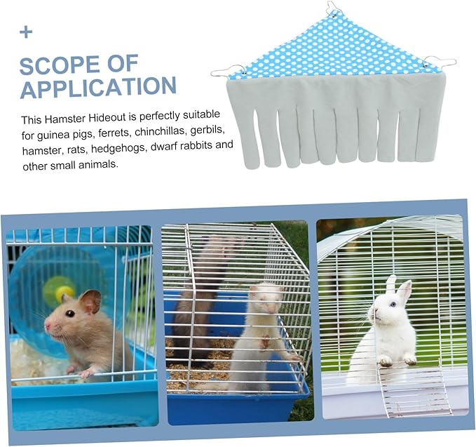 Totority Guinea Pig Hideout Corner Hammock Durable Small Animal Hideaway for Stress Relief Easy to Install Pet Accessory for Hamsters Rabbits and Ferrets Gray