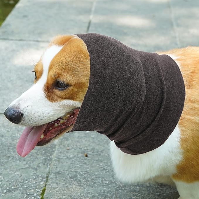 Nanaki Dog Head Cover Quiet Headband, No Shake Ear Wrap Anxiety Relief & Calming Hoodie Dogs, Hood for Doggy, Pet Ear Protector Cover Muffs for Pet Noise Protection Grooming Bathing Fireworks