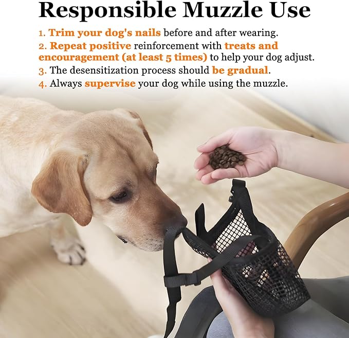 Crazy Felix Dog Muzzle, Soft Mesh Muzzle for Small Medium Large Dogs Labrador German Shepherd, Breathable Adjustable Mouth Guard for Biting Chewing Scavenging, Allows Panting and Drinking(Grey, XS)