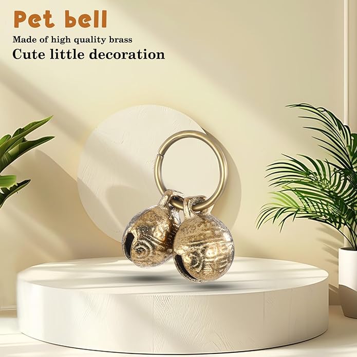 Styquenzer Copper Bell for Dog Collar, 4 PCS Brass Dog Bells Extra Loud Collar Bell for Pet Tracking Anti Lost Training Pets Pendant Accessories Anti Theft Bells for Little Dogs & Cats