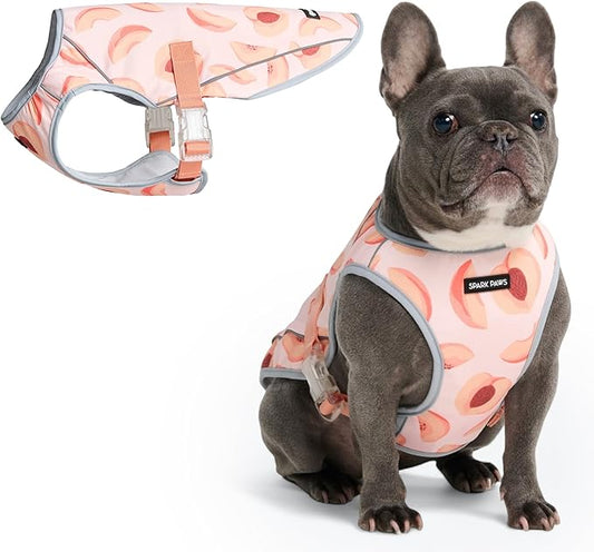 Spark Paws Dog Cooling Vest - SPF 50 UV Sun Protection - Summer Heat Relief Gear for Dogs, Lightweight, Evaporative Cooling - Dog Anxiety Relief Vest During Hot Days - Peaches - Size 2XL