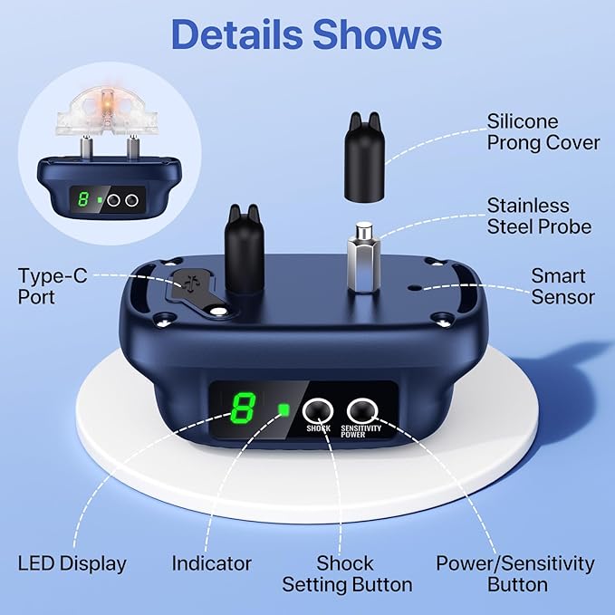 Dog Bark Collar, Automatic Smart Bark Collar with 8 Sensitivity for Large Medium Dogs, Waterproof No Bark Collar with Beep Vibration Training Modes, Rechargeable Anti Barking Collars-K03