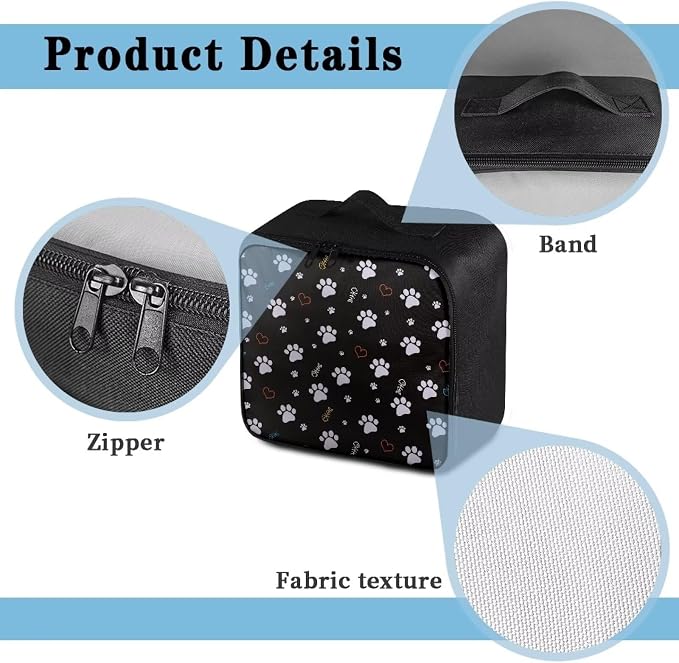 Rnyleeg Paw Prints First Aid Bag Empty for Veterinary First Aid Kit for Home Medium Size Medical Kit Portable First Responder Bag for Travel