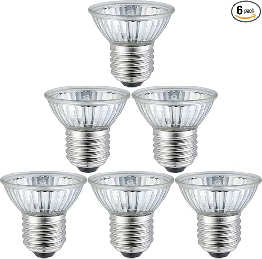 UVB UVA Reptile Light Bulb 50W Bulb for Reptiles and Amphibians Use for Turtle, Bearded Dragon, Lizard Cages Heat Lamp Replacement Bulb, Pack of 6