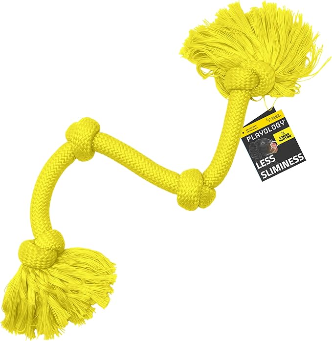Playology Dog Toys | Dri-Tech Rope Tug of War Dog Toy for Tough Chewers | Chicken Scented Mega Size Tug Rope Toys for Extra Large Dogs