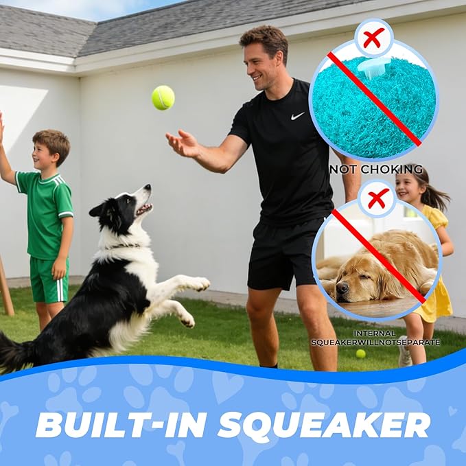 INSUM Squeaky Dog Balls - Squeaky Tennis Balls for Dogs, Yellow | Medium - 2.5'', 20Pack