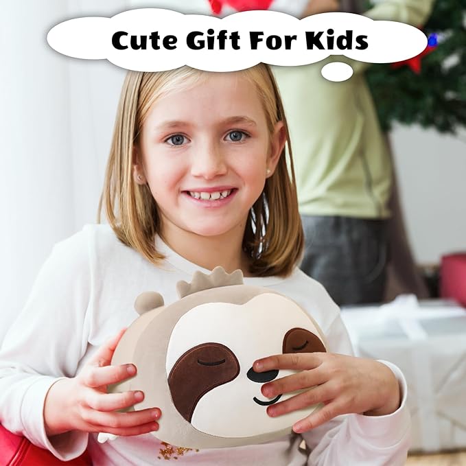 Finebee Weighted Sloth Stuffed Animals, Cute Weighted Sloth Plush, Soft Stuffed Weighted Plushie Pillow Gifts for Kids & Adults (23.6" 3.1Lbs)