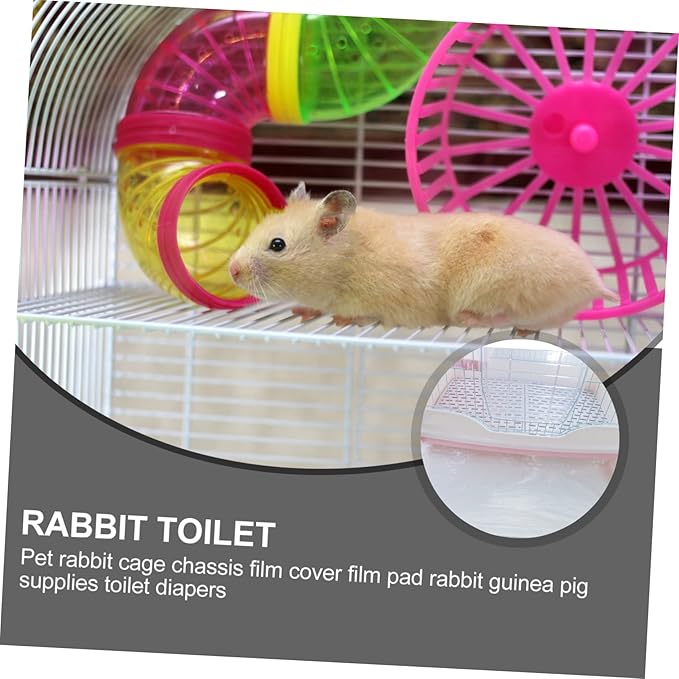 Abaodam 50Pcs Disposable Pet Waste Tray Film Small Animal Urinal Pads for Rabbit Guinea Pig Cage Liner Easy to Use Lightweight Cleaning Films for Pet Care and
