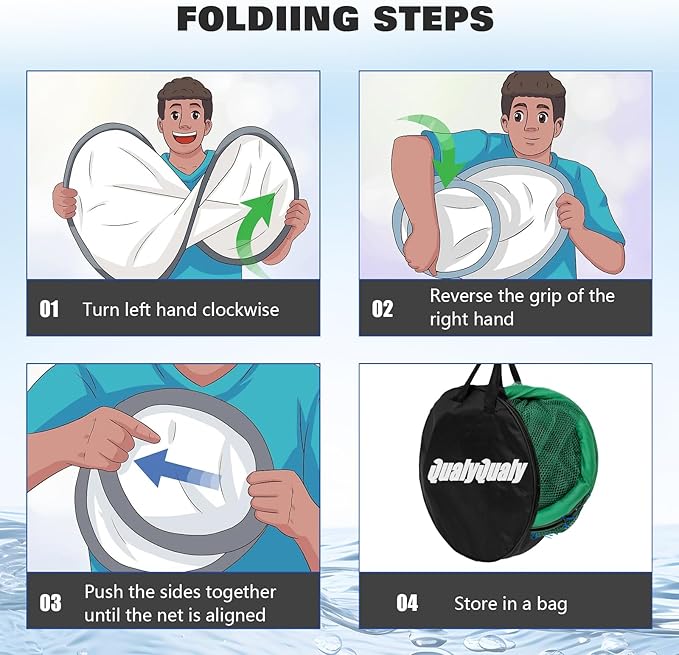 QualyQualy Floating Fish Basket 41/73 Gallons Extra Large for Live Caught, Fully Foldable Fishing Net Holder for Bait Live Well Collapsible Mesh Fishing Holder Cage