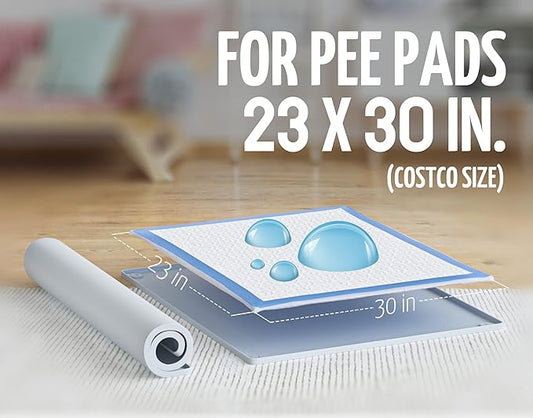 TidyFriend Pee Pad Holder Tray 30 x 23 Inches, Silicone Dog Potty Tray, Easy to Clean No Spill Dog Potty Training Pad Holder (Light Grey)
