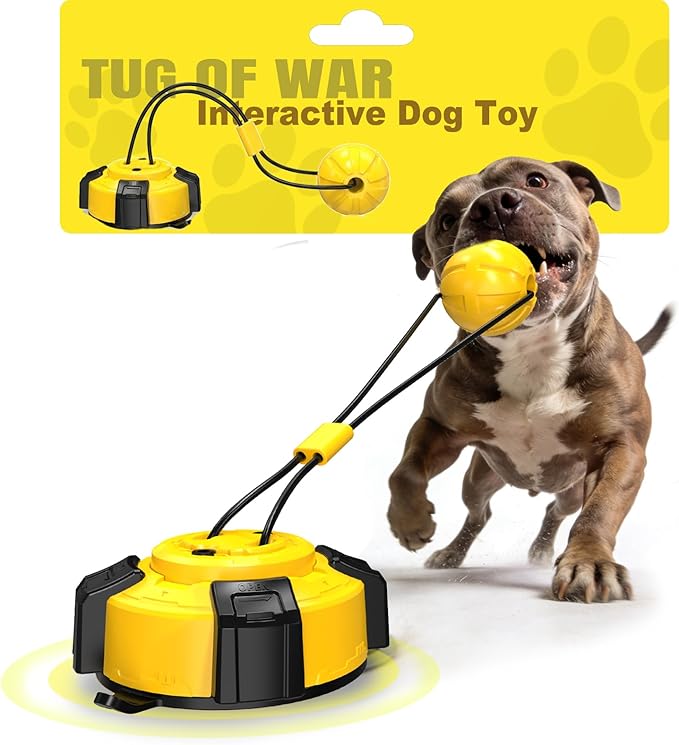Interactive Dog Toys Tug of War - Dog Enrichment Stimulating Chew Toy with Suction Cup to Keep Them Busy for Aggressive Chewers, Puppy Teething Puzzle Rope Toy for Small Medium Large Dogs