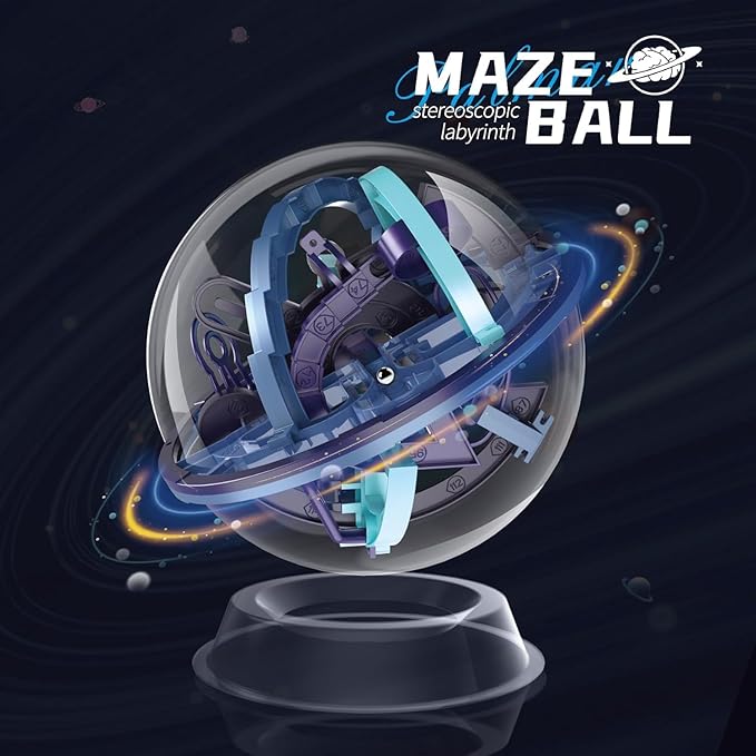 3D Ball Maze,Interactive Maze Sphere Game with 158 Obstacles,Labyrinth Puzzle Ball Kids Education Toys,Magical Brain Teasers Boy Gifts