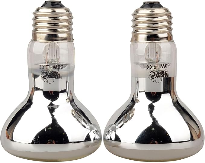 LUCKY HERP Reptile Basking Spot Lamp,Daylight Heat Bulb,2-Pack (50W)
