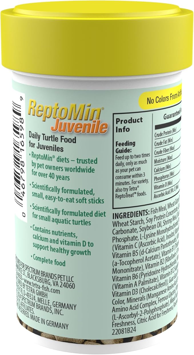 Tetra ReptoMin Baby Floating Food Sticks 0.92 Ounce, For Small Aquatic Turtles, Newts And Frogs (Pack of 36)