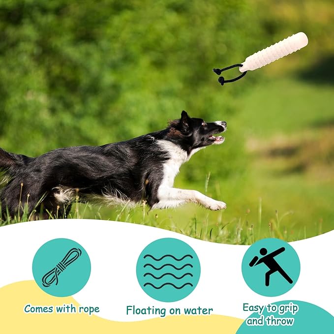 Blueweenly 4 Pcs Dog Bumper Toy for Water Retrieving Plastic Puppy Training Dummy Dog Float Toy Lightweight for Float on The Water Pool Outdoor Training Hunting Fetching (Pure White)