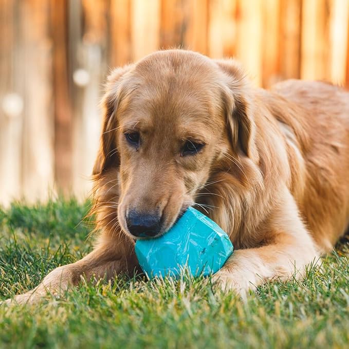Ruffwear, Gnawt-a-Rock – Durable Interactive Dog Toy, Treat Dispensing, Made from Natural Latex Rubber, Perfect for Power Chewers, Glacial Blue