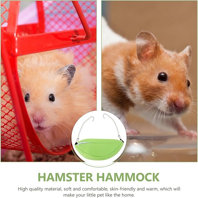 2pcs Hamster Hammock Hanging Cotton Warm Bed Small Animal Shelter Yellow-Green Fruit Shape for Winter Cage Accessories