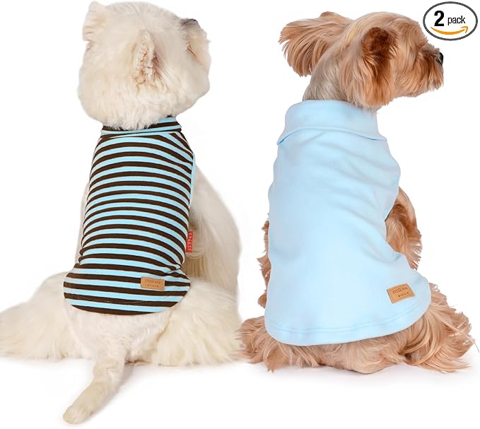 KYEESE 2Pack Dog Sweater Warm Pet Coats Pullover Dog Sweaters for Small Dogs Male Stretchy Pets Clothes Soft Pet Sweatshirt Turtleneck Dogs Clothes
