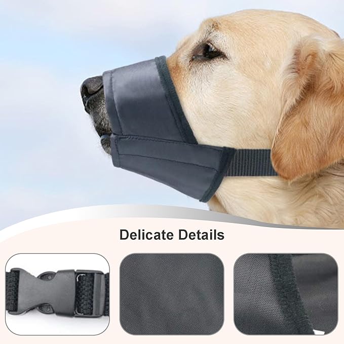 Dog Muzzles Suit, 7 PCS Adjustable Breathable Safety Small Medium Large Extra Dog Muzzles for Anti-Biting Anti-Barking Anti-Chewing Safety Protection (Black)