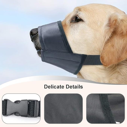 Dog Muzzles Suit, 7 PCS Adjustable Breathable Safety Small Medium Large Extra Dog Muzzles for Anti-Biting Anti-Barking Anti-Chewing Safety Protection (Black)
